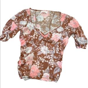 Urban outfitters Warm Spring‎ Floral Ruched Top